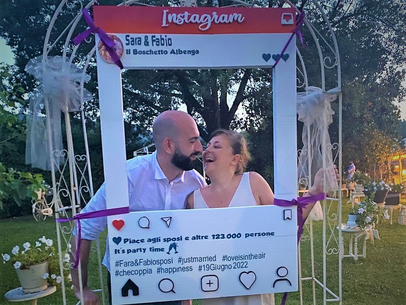 Cornice selfie polistirolo matrimonio decorazioni photobooth selfie matrimonio